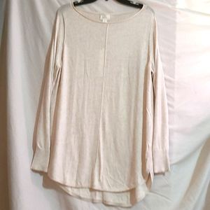 Caslon Cream Long Sleeve Blouse Top Shirt M New NWT